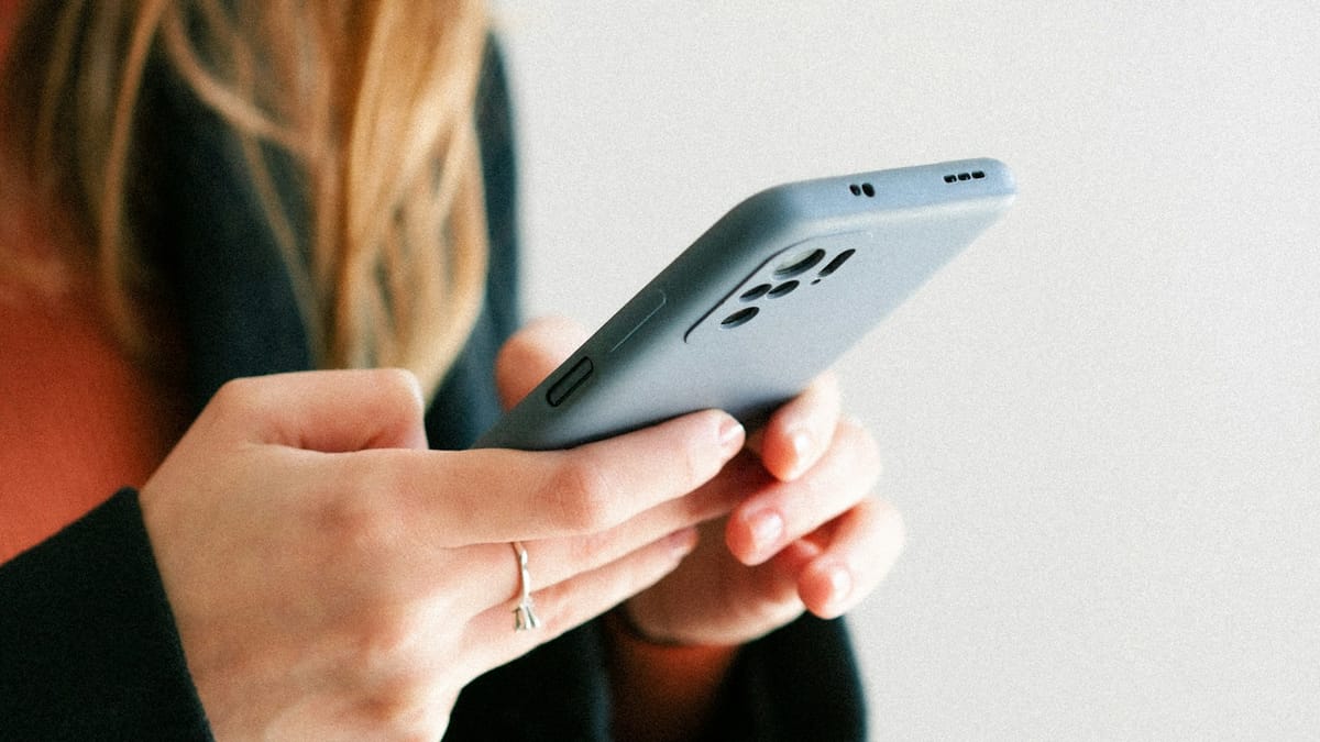 Woman browsing a store on her phone